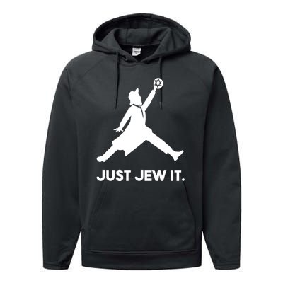 Just Jew It Funny Jewish Performance Fleece Hoodie