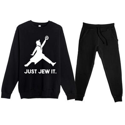 Just Jew It Funny Jewish Premium Crewneck Sweatsuit Set