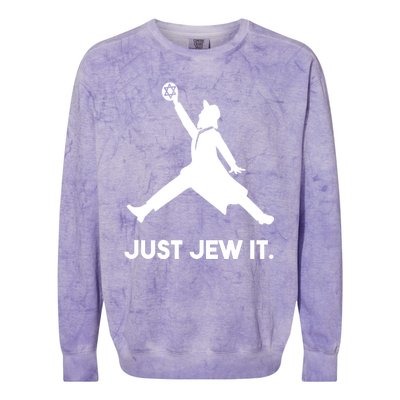 Just Jew It Funny Jewish Colorblast Crewneck Sweatshirt