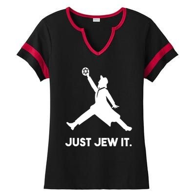 Just Jew It Funny Jewish Ladies Halftime Notch Neck Tee