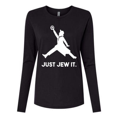 Just Jew It Funny Jewish Womens Cotton Relaxed Long Sleeve T-Shirt