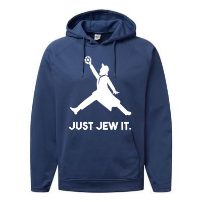 Just Jew It Funny Jewish Performance Fleece Hoodie