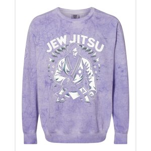 Jew Jitsu  Israeli Man Jiu Jitsu Fighter  Funny Jewish  Colorblast Crewneck Sweatshirt