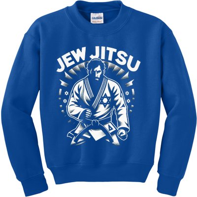 Jew Jitsu  Israeli Man Jiu Jitsu Fighter  Funny Jewish  Kids Sweatshirt