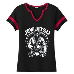 Jew Jitsu Israeli Man Jiu Jitsu Fighter Funny Jewish Ladies Halftime Notch Neck Tee