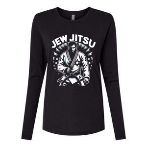 Jew Jitsu Israeli Man Jiu Jitsu Fighter Funny Jewish Womens Cotton Relaxed Long Sleeve T-Shirt