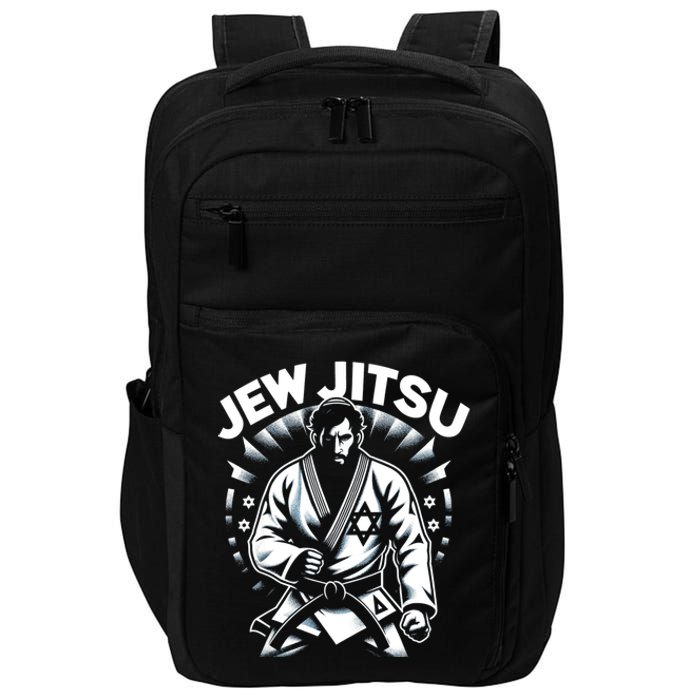 Jew Jitsu Israeli Man Jiu Jitsu Fighter Funny Jewish Impact Tech Backpack