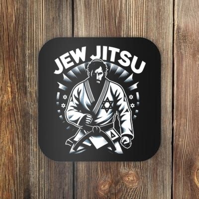 Jew Jitsu Israeli Man Jiu Jitsu Fighter Funny Jewish Coaster