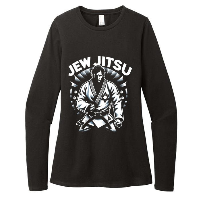 Jew Jitsu Israeli Man Jiu Jitsu Fighter Funny Jewish Womens CVC Long Sleeve Shirt