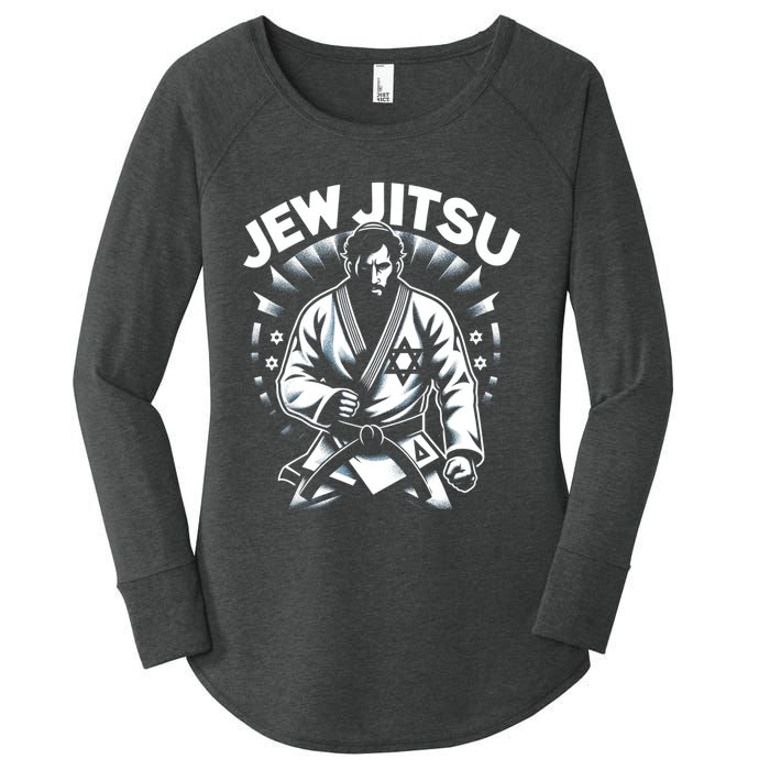 Jew Jitsu Israeli Man Jiu Jitsu Fighter Funny Jewish Women's Perfect Tri Tunic Long Sleeve Shirt