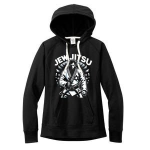 Jew Jitsu Israeli Man Jiu Jitsu Fighter Funny Jewish Women's Fleece Hoodie