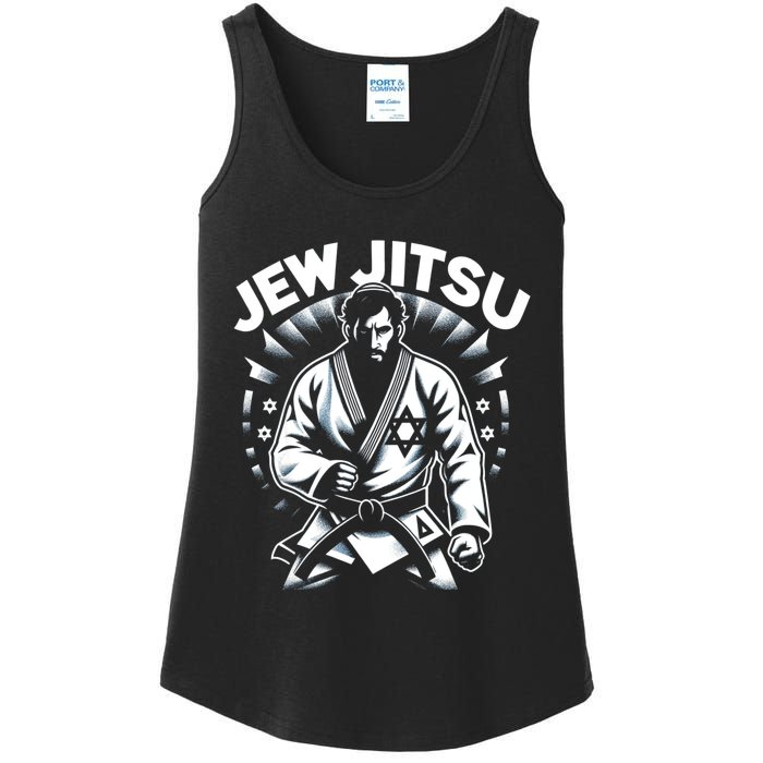 Jew Jitsu Israeli Man Jiu Jitsu Fighter Funny Jewish Ladies Essential Tank