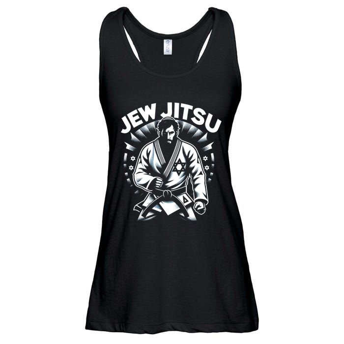 Jew Jitsu Israeli Man Jiu Jitsu Fighter Funny Jewish Ladies Essential Flowy Tank