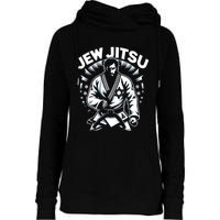 Jew Jitsu Israeli Man Jiu Jitsu Fighter Funny Jewish Womens Funnel Neck Pullover Hood