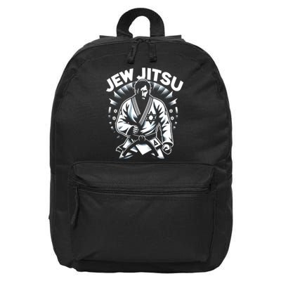 Jew Jitsu Israeli Man Jiu Jitsu Fighter Funny Jewish 16 in Basic Backpack