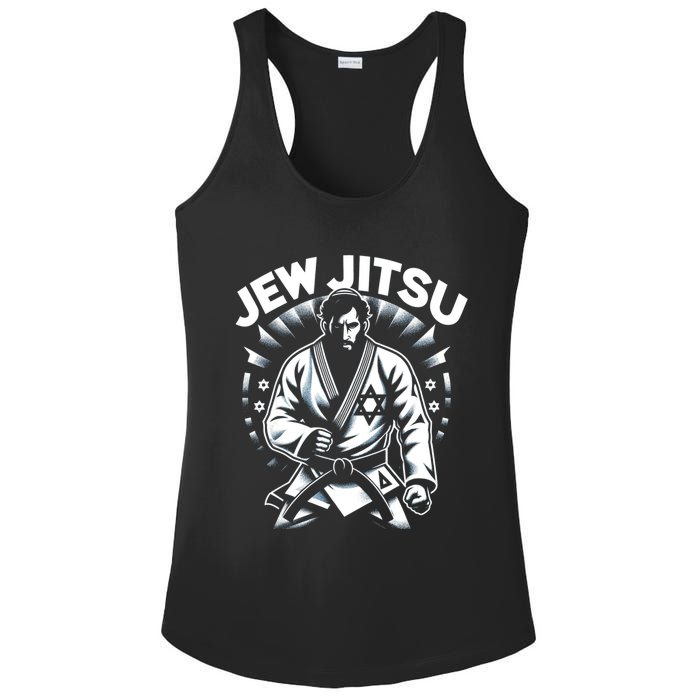 Jew Jitsu Israeli Man Jiu Jitsu Fighter Funny Jewish Ladies PosiCharge Competitor Racerback Tank