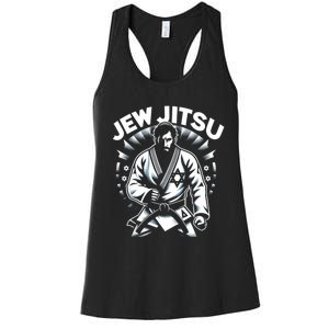 Jew Jitsu Israeli Man Jiu Jitsu Fighter Funny Jewish Women's Racerback Tank