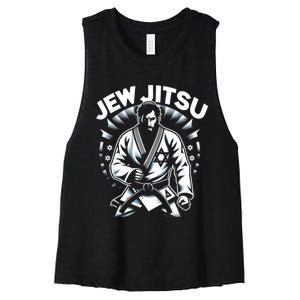 Jew Jitsu Israeli Man Jiu Jitsu Fighter Funny Jewish Women's Racerback Cropped Tank