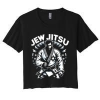 Jew Jitsu Israeli Man Jiu Jitsu Fighter Funny Jewish Women's Crop Top Tee