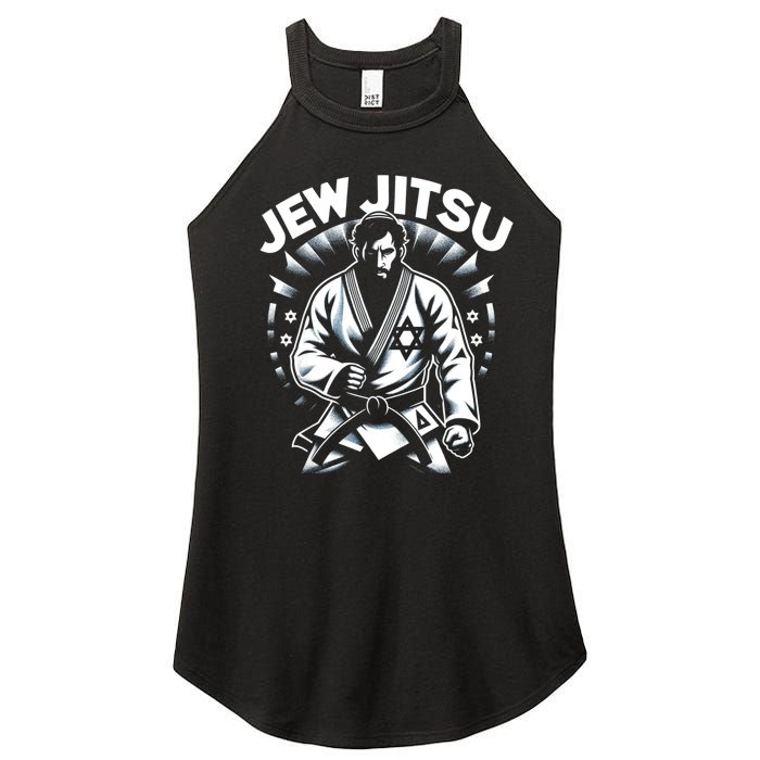 Jew Jitsu Israeli Man Jiu Jitsu Fighter Funny Jewish Women's Perfect Tri Rocker Tank