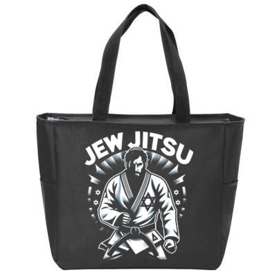 Jew Jitsu Israeli Man Jiu Jitsu Fighter Funny Jewish Zip Tote Bag