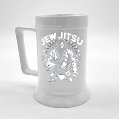 Jew Jitsu Israeli Man Jiu Jitsu Fighter Funny Jewish Beer Stein