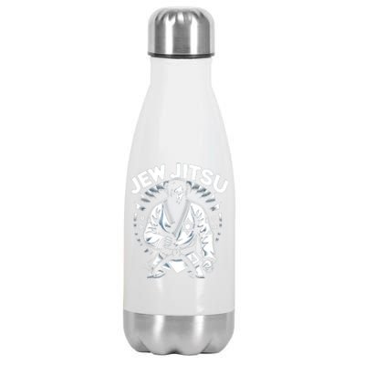 Jew Jitsu Israeli Man Jiu Jitsu Fighter Funny Jewish Stainless Steel Insulated Water Bottle