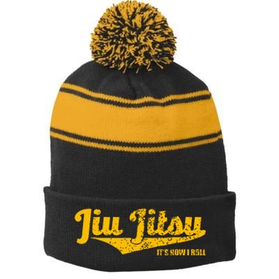 Jiu Jitsu It's How I Roll , BJJ Grappling MMA Stripe Pom Pom Beanie