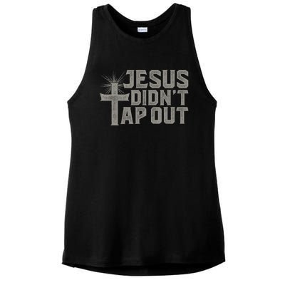 Jiu Jitsu Jesus Faith Christian Jesus Didn't Tap Out Ladies PosiCharge Tri-Blend Wicking Tank