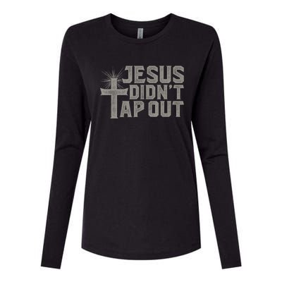 Jiu Jitsu Jesus Faith Christian Jesus Didn't Tap Out Womens Cotton Relaxed Long Sleeve T-Shirt