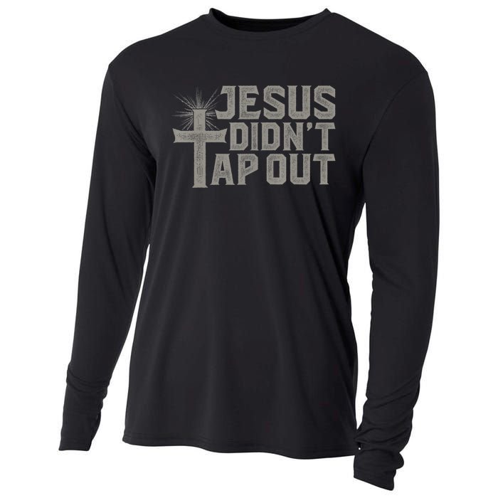 Jiu Jitsu Jesus Faith Christian Jesus Didn't Tap Out Cooling Performance Long Sleeve Crew