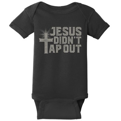 Jiu Jitsu Jesus Faith Christian Jesus Didn't Tap Out Baby Bodysuit