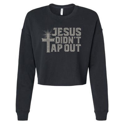 Jiu Jitsu Jesus Faith Christian Jesus Didn't Tap Out Cropped Pullover Crew