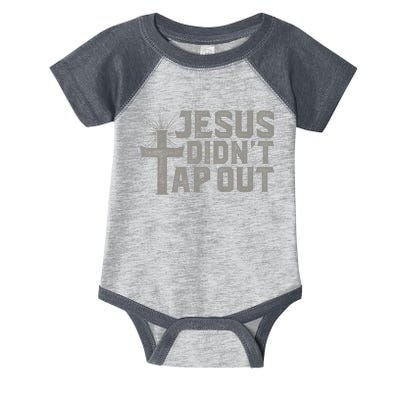 Jiu Jitsu Jesus Faith Christian Jesus Didn't Tap Out Infant Baby Jersey Bodysuit