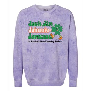 Jack Jim Johnnie And Jameson St Patrick's Day Founding Father Dinking Team Colorblast Crewneck Sweatshirt