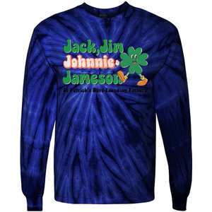 Jack Jim Johnnie And Jameson St Patrick's Day Founding Father Dinking Team Tie-Dye Long Sleeve Shirt