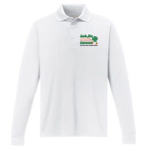 Jack Jim Johnnie And Jameson St Patrick's Day Founding Father Dinking Team Performance Long Sleeve Polo