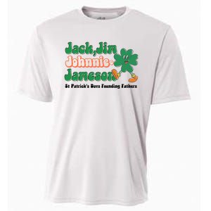 Jack Jim Johnnie And Jameson St Patrick's Day Founding Father Dinking Team Cooling Performance Crew T-Shirt