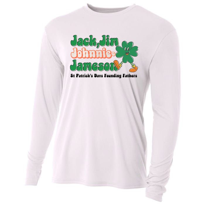 Jack Jim Johnnie And Jameson St Patrick's Day Founding Father Dinking Team Cooling Performance Long Sleeve Crew