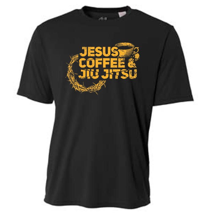 Jesus Jiu Jitsu & Coffee For Christian Martial Arts Fan Cooling Performance Crew T-Shirt