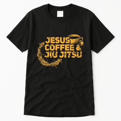Jesus Jiu Jitsu & Coffee For Christian Martial Arts Fan Tall T-Shirt