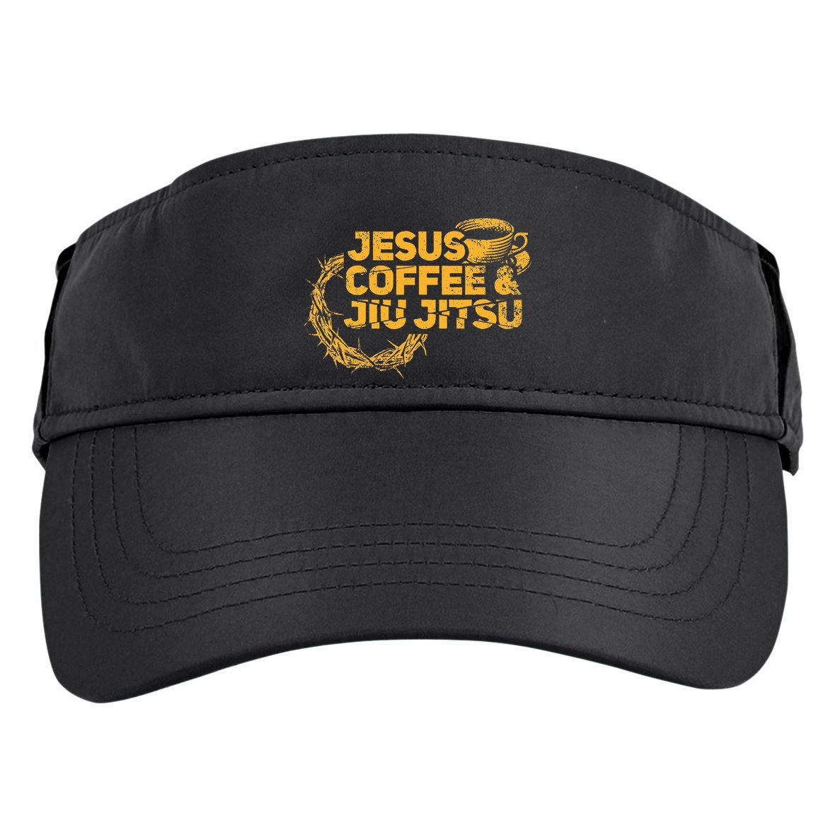 Jesus Jiu Jitsu & Coffee For Christian Martial Arts Fan Adult Drive Performance Visor