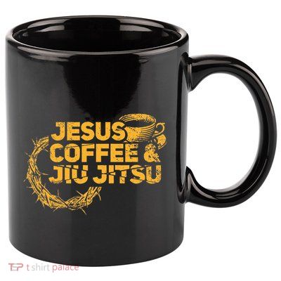 Jesus Jiu Jitsu & Coffee For Christian Martial Arts Fan 11oz C Handle Ceramic Mug