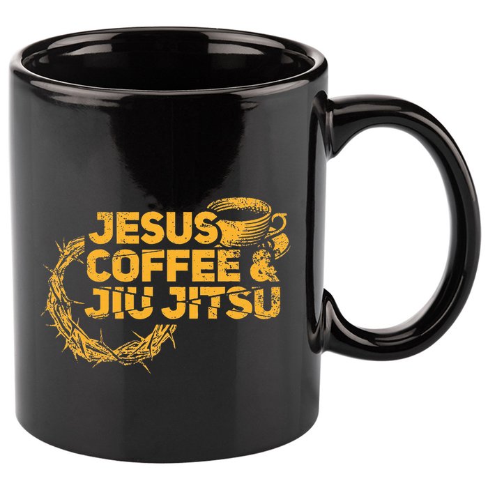 Jesus Jiu Jitsu & Coffee For Christian Martial Arts Fan 11oz C Handle Ceramic Mug