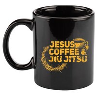 Jesus Jiu Jitsu & Coffee For Christian Martial Arts Fan 11oz C Handle Ceramic Mug