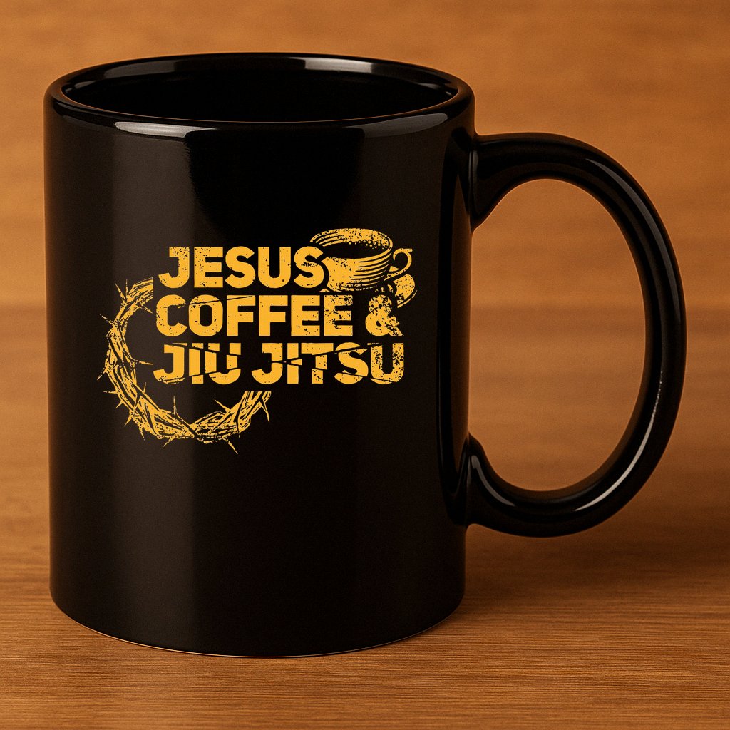 Jesus Jiu Jitsu & Coffee For Christian Martial Arts Fan 11oz C Handle Ceramic Mug