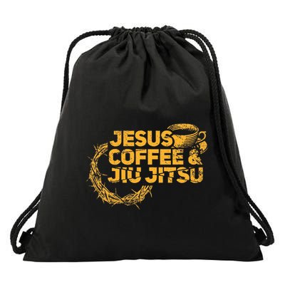 Jesus Jiu Jitsu & Coffee For Christian Martial Arts Fan Drawstring Bag