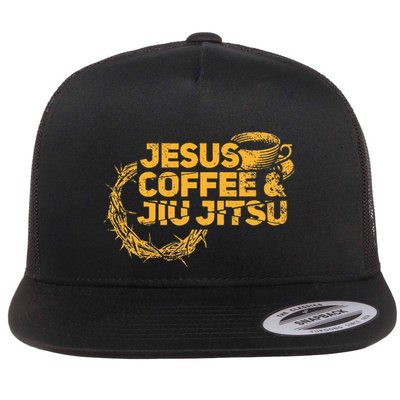 Jesus Jiu Jitsu & Coffee For Christian Martial Arts Fan Flatbill Hat