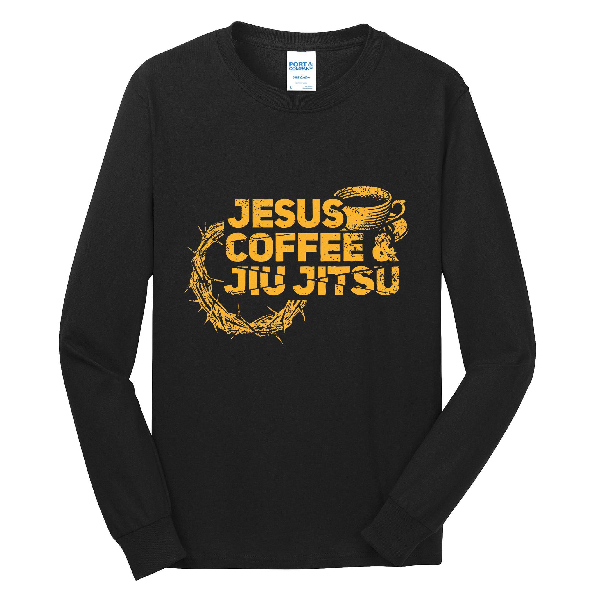 Jesus Jiu Jitsu & Coffee For Christian Martial Arts Fan Tall Long Sleeve T-Shirt