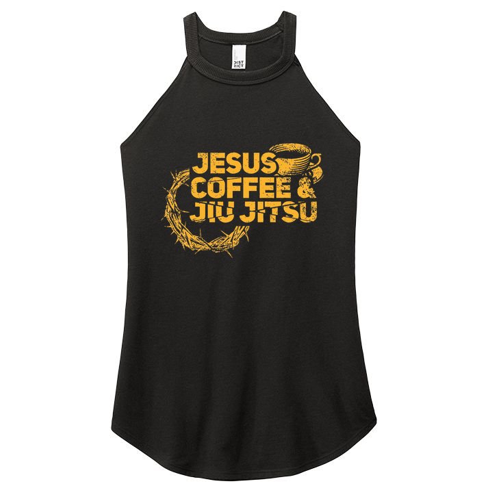 Jesus Jiu Jitsu & Coffee For Christian Martial Arts Fan Women's Perfect Tri Rocker Tank